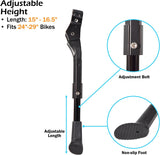 Adjustable Height Bike Kick Stands for Adult Bikes – Bicycle Kickstand Fits Most 24, 26, 27.5, 29 inch or 700c - Great for Mountain Bike