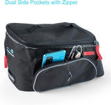 Bike Trunk Bag, Rear Bicycle Rack Bag with Waterproof Rain Cover, Carrying Handle BB-6025-R
