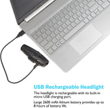 Bike Light, USB Rechargeable, 1000 Lumen Bicycle Headlight & Tail Light Set, IP44 Water Resistant, Easy Install and Quick Release