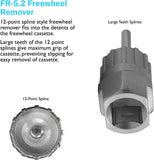 Cassette Lockring FR5.2 Freewheel Removal Tool, Compatible with Shimano, SRAM, & SunRace, 12 Splines with Guide Pin Sprocket