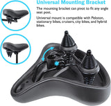 Oversize Comfortable Bike Seat, Compatible with Peloton, Universal Fit, Wide Saddle with Soft Foam Padding for Outdoor and Exercise Bikes