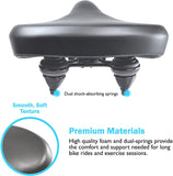 Oversize Comfortable Bike Seat, Compatible with Peloton, Universal Fit, Wide Saddle with Soft Foam Padding for Outdoor and Exercise Bikes
