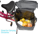 Waterproof Double Pannier Bike Bags 46L Bag Capacity for Rear Bicycle Rack, Carrying Handle, Safety Reflective Strips
