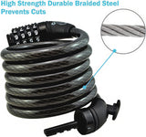 Combination Bike Lock Cable - 6ft Bike Locks Heavy Duty Anti Theft with Combinations - Bike Cable Lock Combination with Lock Holder (1 or 2 Pack)