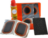 Bicycle Bike Tire Tube Repair Kit - 6 Rubber Patches + Sandpaper + Rubber Patch Cement, in Compact Portable Case (1 or Multiple Pack)