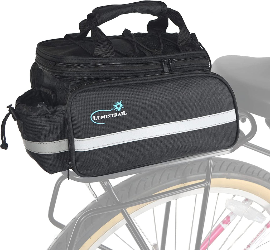 Bike Rack Bag, Expandable Rear Trunk Bicycle Carrier Commuter