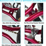 Center Mount Adjustable Height Bicycle Kickstand for Road & Mountain Bike, Fits Bikes 24-29 Inch Wheels