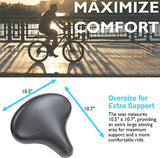 Oversize Comfortable Bike Seat, Compatible with Peloton, Universal Fit, Wide Saddle with Soft Foam Padding for Outdoor and Exercise Bikes