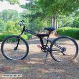 Center Mount Adjustable Height Bicycle Kickstand for Road & Mountain Bike, Fits Bikes 24-29 Inch Wheels