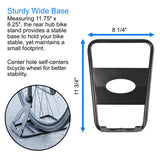 Bike Floor Hub Mount Rear Parking Rack Stand for Mountain and Road Bicycle, Adjustable Fit Up To 29" Wheels, Powder-Coated Steel, Tool-Free Adjustment, Non-Marring Rubber Sleeve