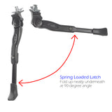 Center Mount Adjustable Height Bicycle Kickstand for Road & Mountain Bike, Fits Bikes 24-29 Inch Wheels