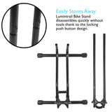 Bicycle Floor Parking Rack Stand for Mountain and Road Bike, Adjustable Fit Up To 29" Wheels with Tire Width Up To 2.25", Push-On Design, Rubber Feet For Non-Slip