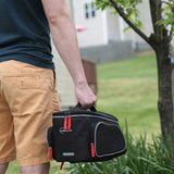 Bike Trunk Bag, Rear Bicycle Rack Bag with Waterproof Rain Cover, Carrying Handle BB-6025-R