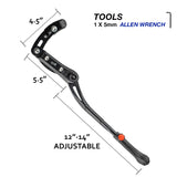 Rear Mount Bicycle Kickstand - Bike Kick Stands for Adult Mountain, Cruiser and Road Bike - Quick Adjust Height Kickstand Fits Most 24, 26, 27.5, 29 Inches Bikes