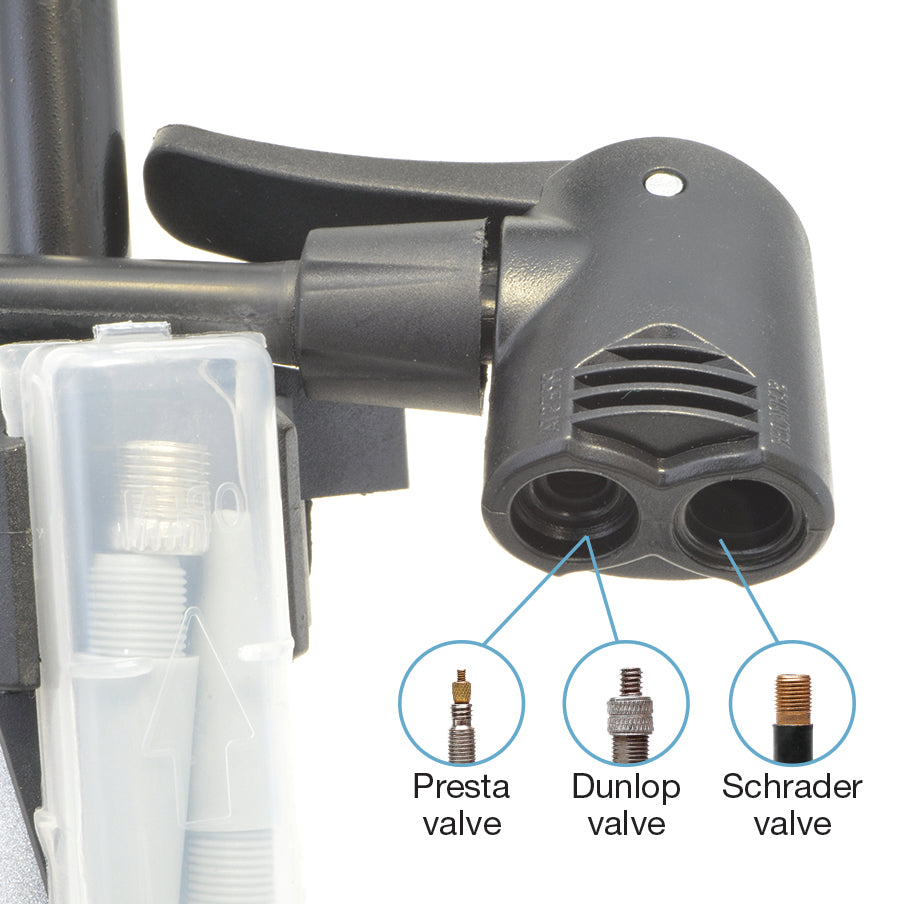 Bike Floor Pump Dual Valve with Gauge – Lumintrail