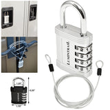 Padlock with Steel Security Cable and Set-Your-Own Combination