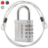 Padlock with Steel Security Cable and Set-Your-Own Combination