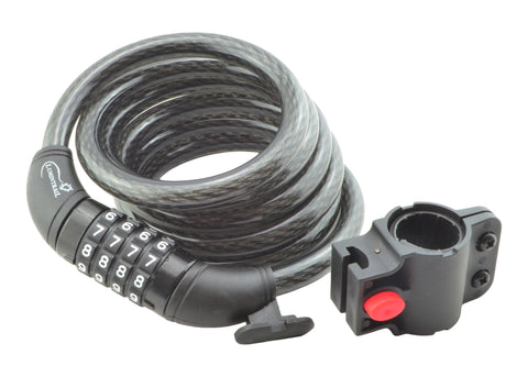 Combination Bike Lock Cable - 6ft Bike Locks Heavy Duty Anti Theft with Combinations - Bike Cable Lock Combination with Lock Holder (1 or 2 Pack)