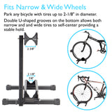 Indoor Compact Bike Stand for Garage on Floor - Bike Rack Perfect for Cruiser, Road and Kids Bike - Bicycle Stand Fits Front or Rear Wheels