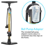 160 PSI High Pressure Dual Valve Bike Floor Pump with Pressure Gauge, Fits Presta & Schrader Valves