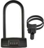 14mm 4 Digit Combination Bike Cable Lock and Bicycle U-Lock Combo Package with 4 Foot Braided Steel Looped Security Cable