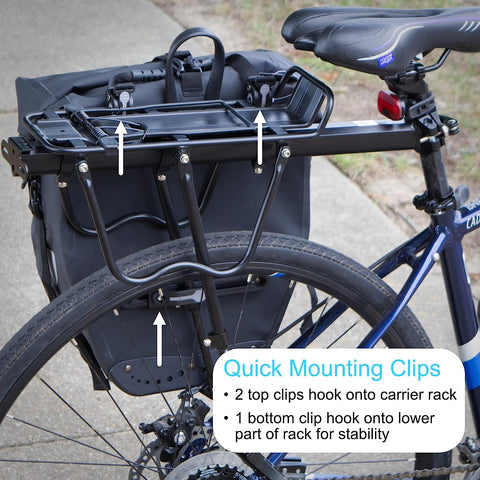 10-25L Expandable Bike Pannier Bag - Waterproof Rear Rack Storage With Shoulder Strap & Rain Cover