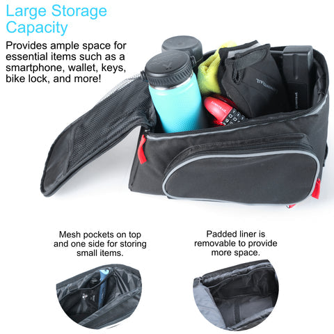 bicycle trunk bag rain cover Bike Trunk Bag, Rear Bicycle Rack Bag with Waterproof Rain Cover, Carr – Lumintrail