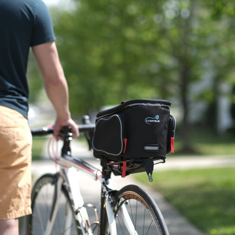 bike rain bag Bike Trunk Bag, Rear Bicycle Rack Bag with Waterproof Rain Cover, Carr – Lumintrail