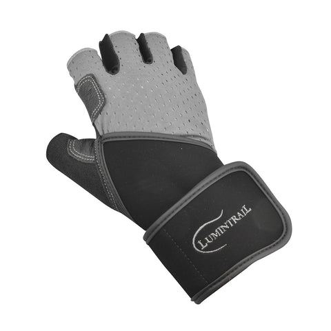 Half Finger Leather Padded Weight lifting Gloves with Wrist Wrap