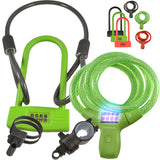 combination cable lock Green