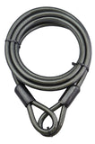 12mm (1/2 inch) Heavy-Duty Security Cable, Vinyl Coated Braided Steel with Sealed Looped Ends (4', 7', 15' or 30')