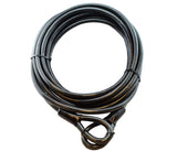 12mm (1/2 inch) Heavy-Duty Security Cable, Vinyl Coated Braided Steel with Sealed Looped Ends (4', 7', 15' or 30')