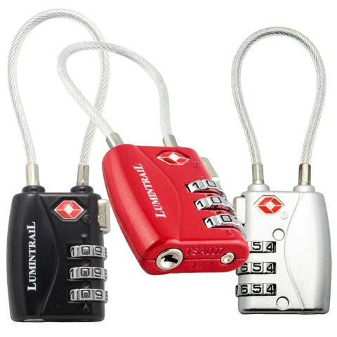 TSA Approved Cable Travel Lock 3 Digit Combination