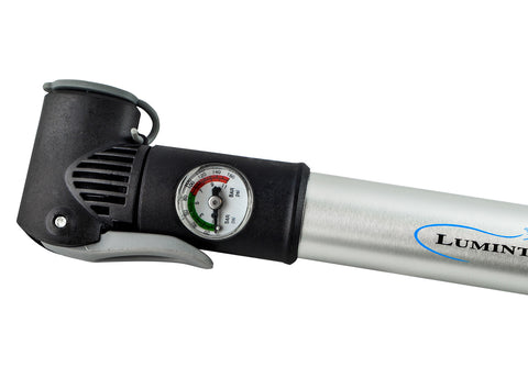 Mini Bike Pump Rotating Dual Nozzle Head with Built-in Gauge – Lumintrail