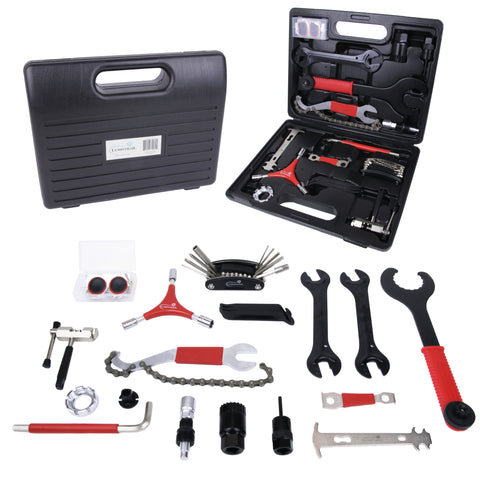 38 Piece Mountain, Dirt, and Road Bike Repair Tools Kits - Bicycle Maintenance Tool Kit Set with Storage Case
