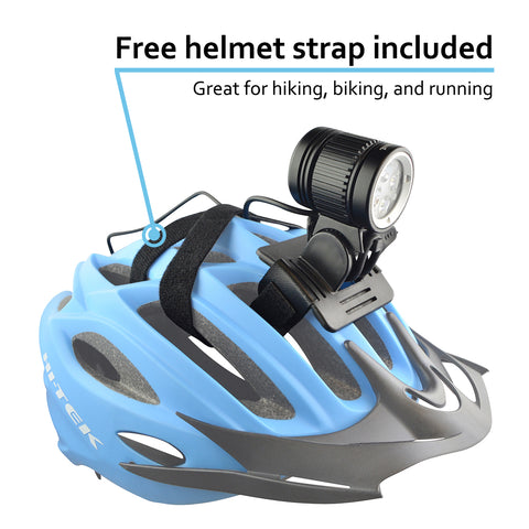 LED Bicycle Headlight Set with Helmet Mount